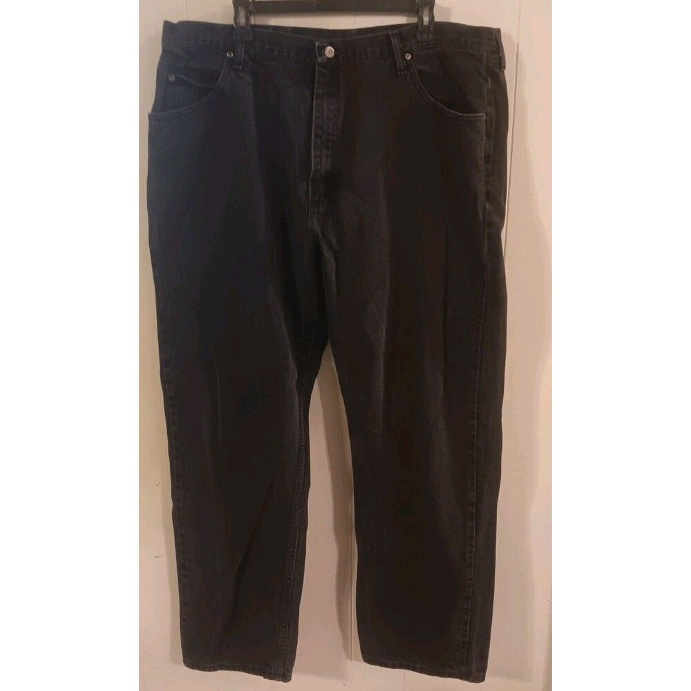 Wrangler Mens Jeans Black Size 42x32  Relaxed Fit Denim Cowboy